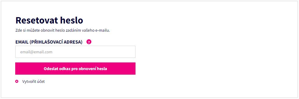 FAQ - zapomenuté heslo