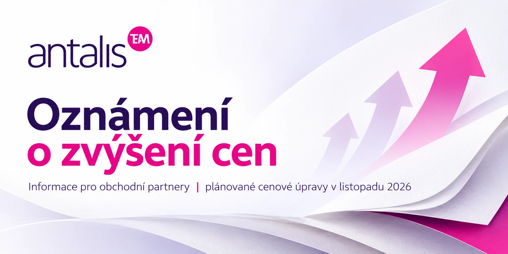 Oznámení o zvýšení cen