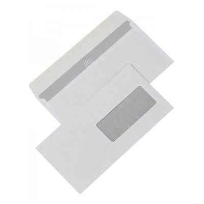 Obálka DL bílá samolepicí s okénkem vpravo dole (20 x 50 ks)