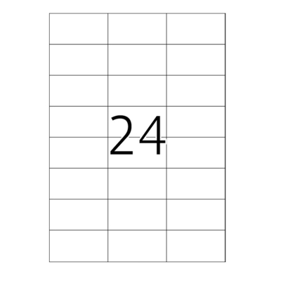Xerox bílé samolepicí etikety, 24 ks/ 1 arch, 37 x 70 mm