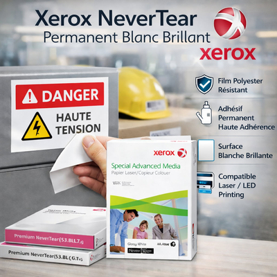 Xerox Premium NeverTear Gloss White Adhesive Film