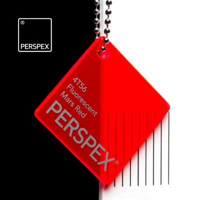 Perspex, Fluo, 4T56 mars červená, 3mm, 2030x3050mm