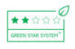 Výrobek ohodnocený 2 hvězdičkami "Green Star System Packaging" znamená, že je vyroben z 50-99% z recyklovaného (PIR+PCR) nebo obnovitelného materiálu, je v souladu s nařízením REACH, ale není technicky recyklovatelný.